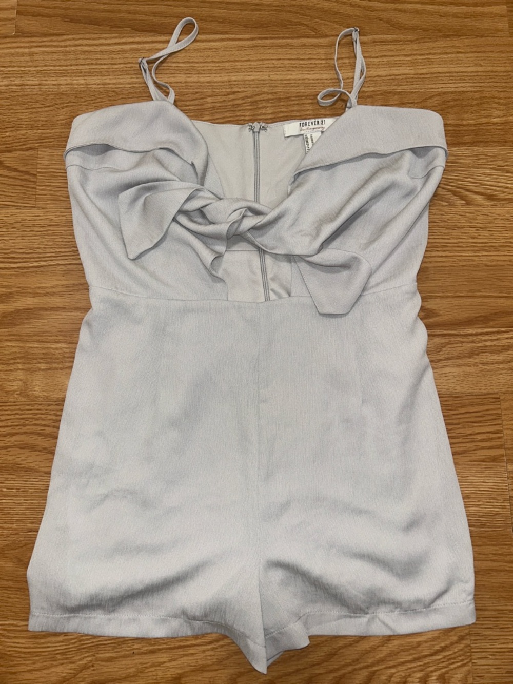 #10 Forever 21 Pale Blue Twist-Front Strap Romper